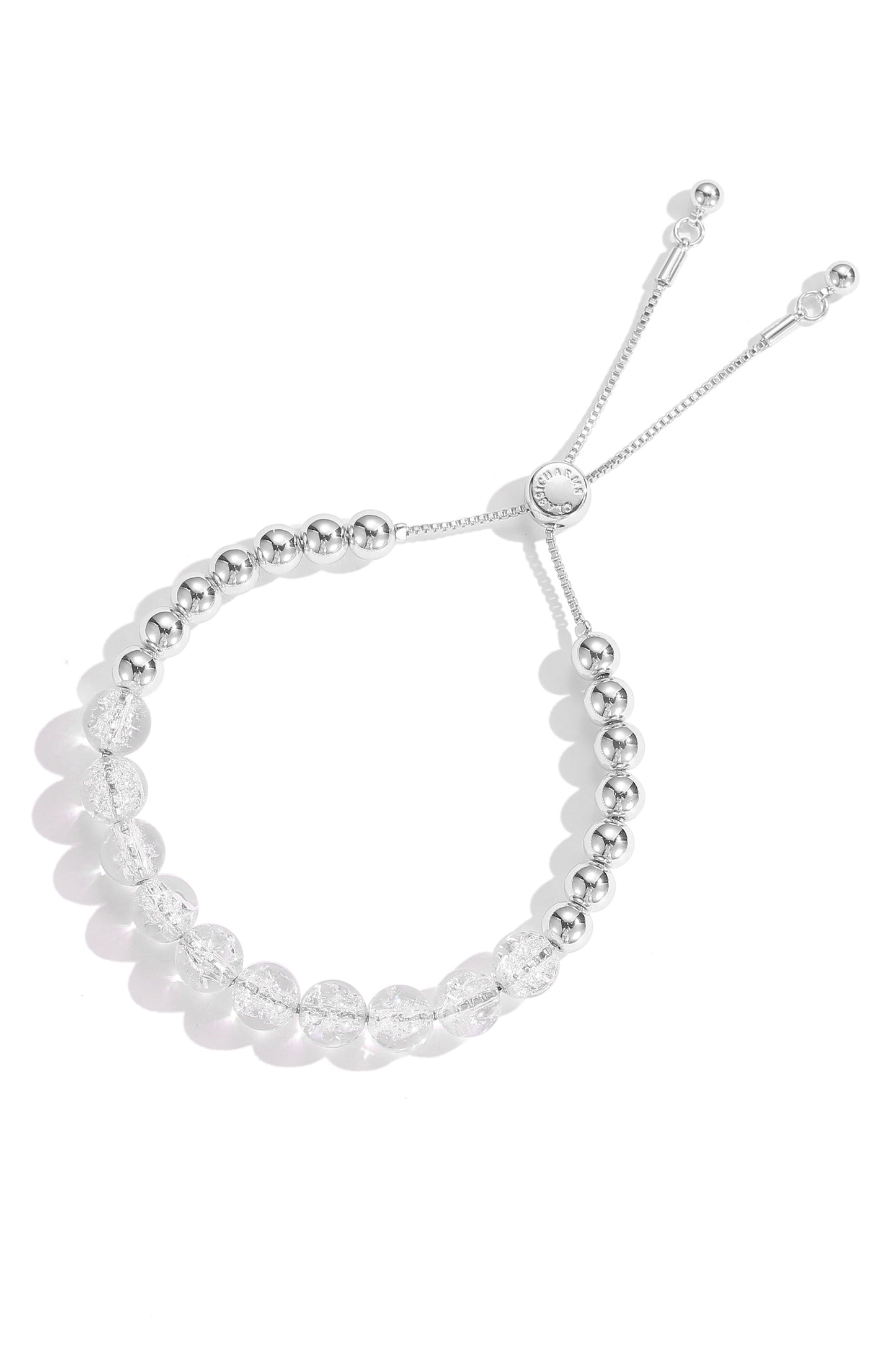 FrostLily Azeztulite Crystal and Silver Bead Bracelet