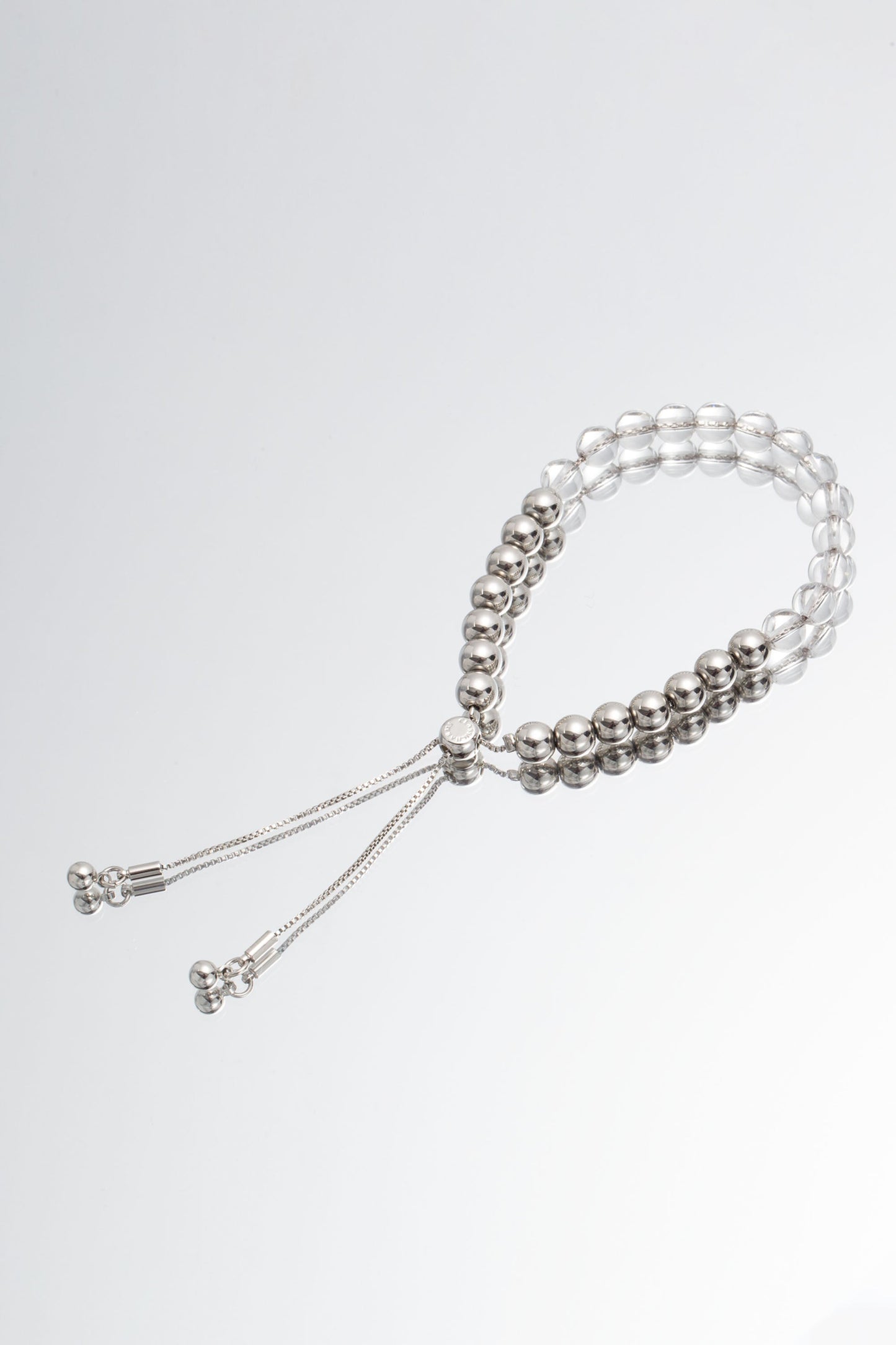 FrostLily Clear Crystal and Silver Bead Bracelet