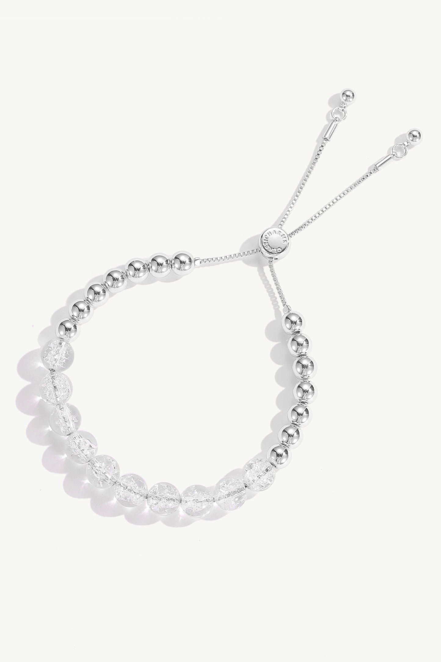 FrostLily Azeztulite Crystal and Silver Bead Bracelet