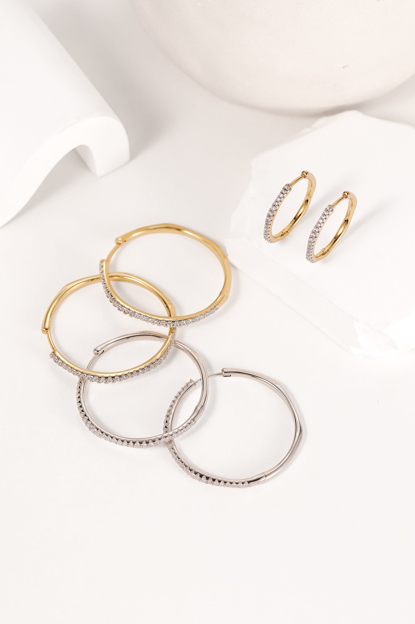 Gaia Celestial Sunburst Gold Diamond Hoop Earrings
