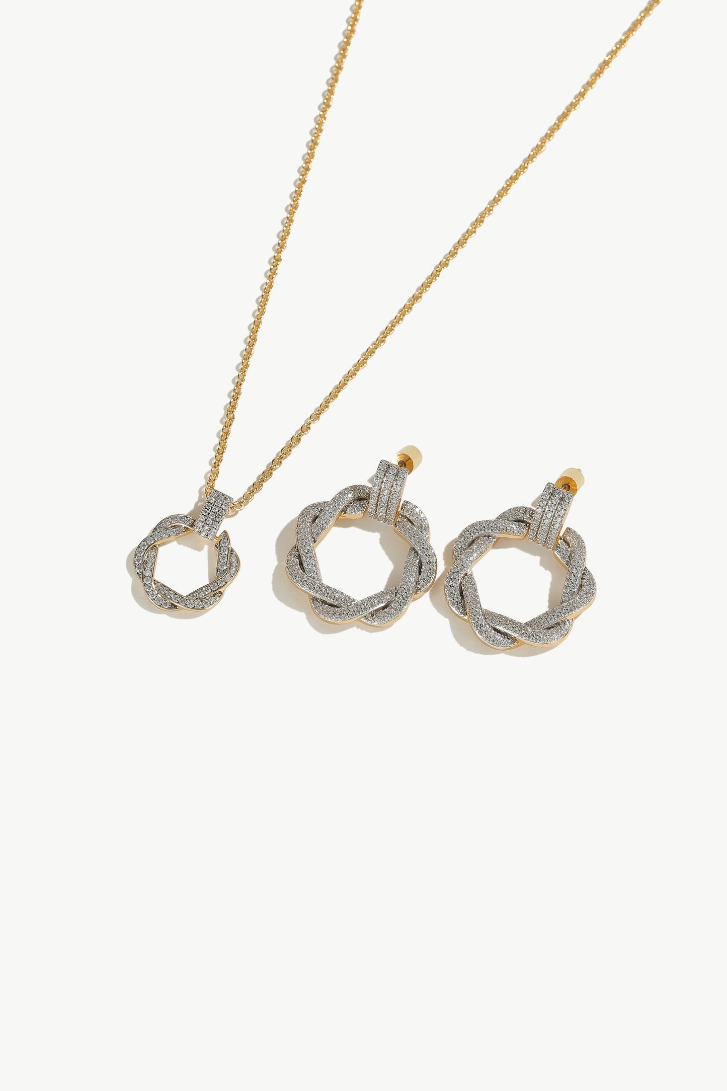Ysabel Gold Pav¨¦ Diamond Eternity Twist Hoop Earrings
