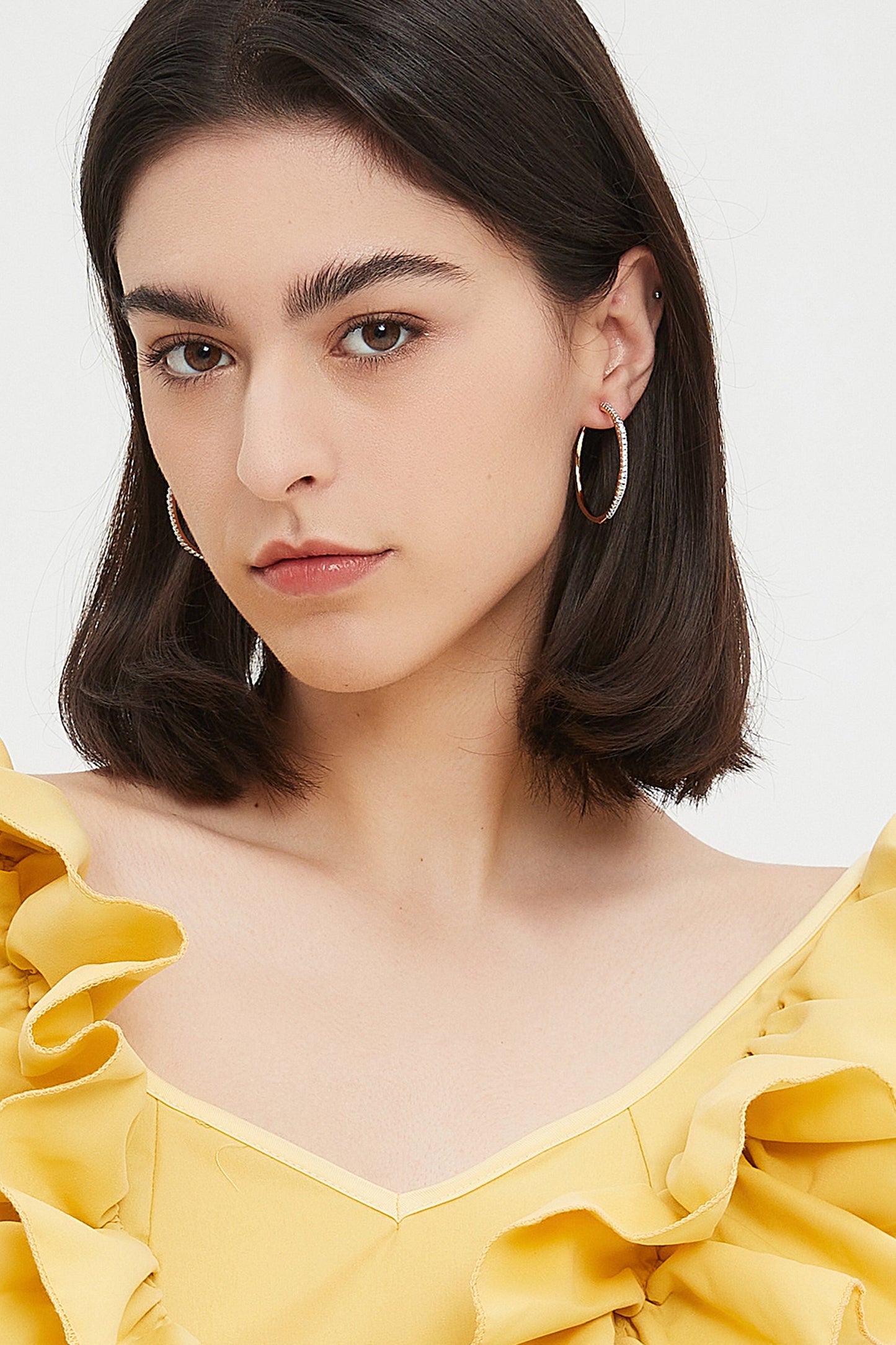 Gaia Celestial Sunburst Gold Diamond Hoop Earrings