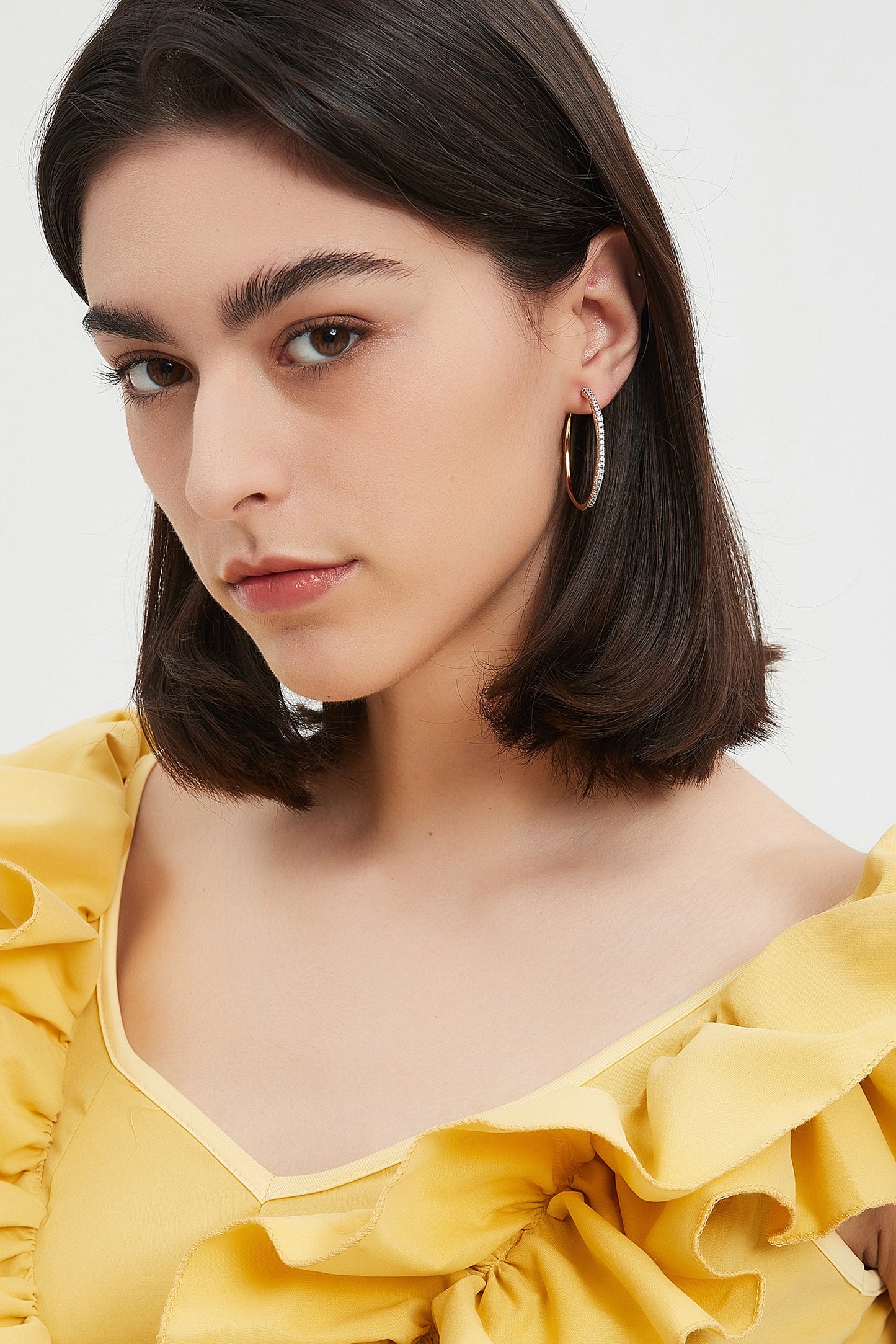 Gaia Celestial Sunburst Gold Diamond Hoop Earrings