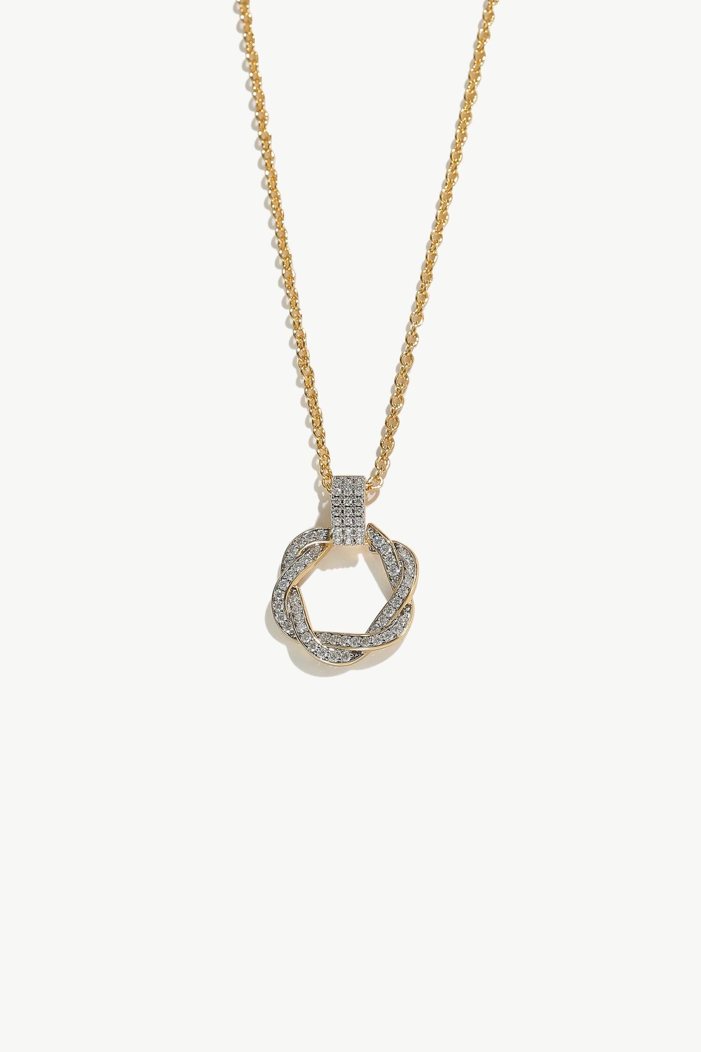 Ysabel Gold Pav¨¦ Diamond Eternity Twist Hoop Pendant Necklace