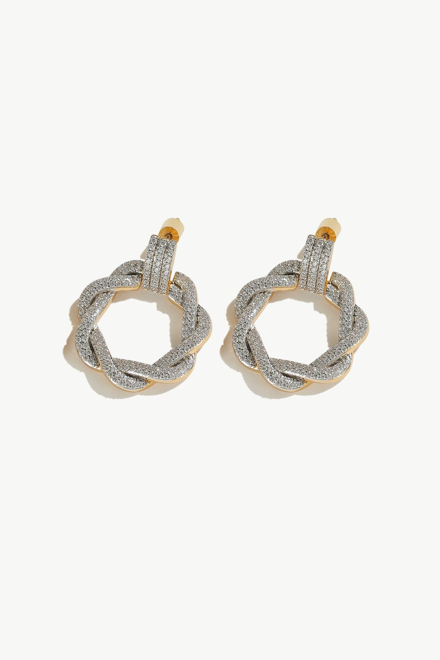 Ysabel Gold Pav¨¦ Diamond Eternity Twist Hoop Earrings