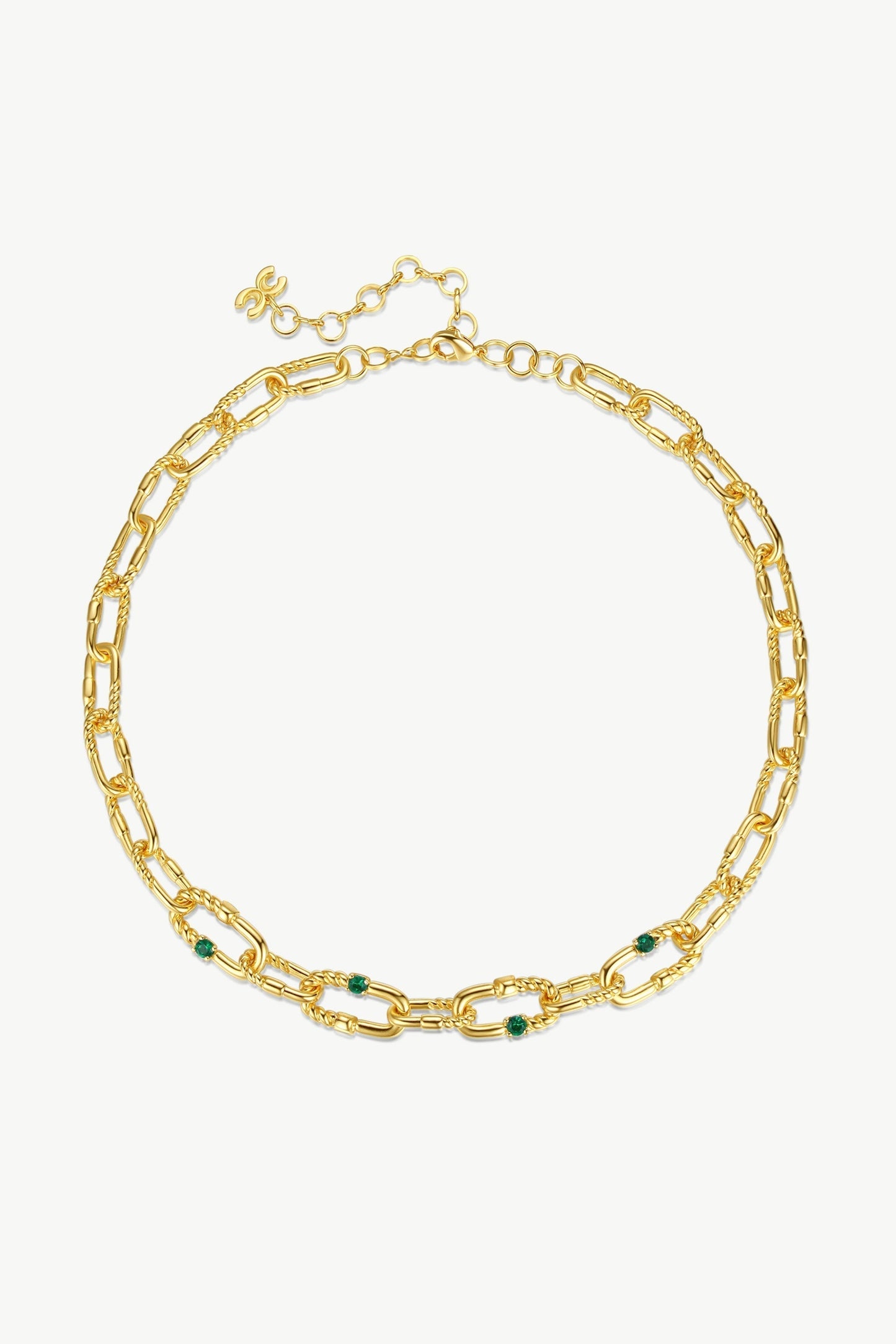 Double Colored Zirconia Gold Chain Necklace - Classicharms
