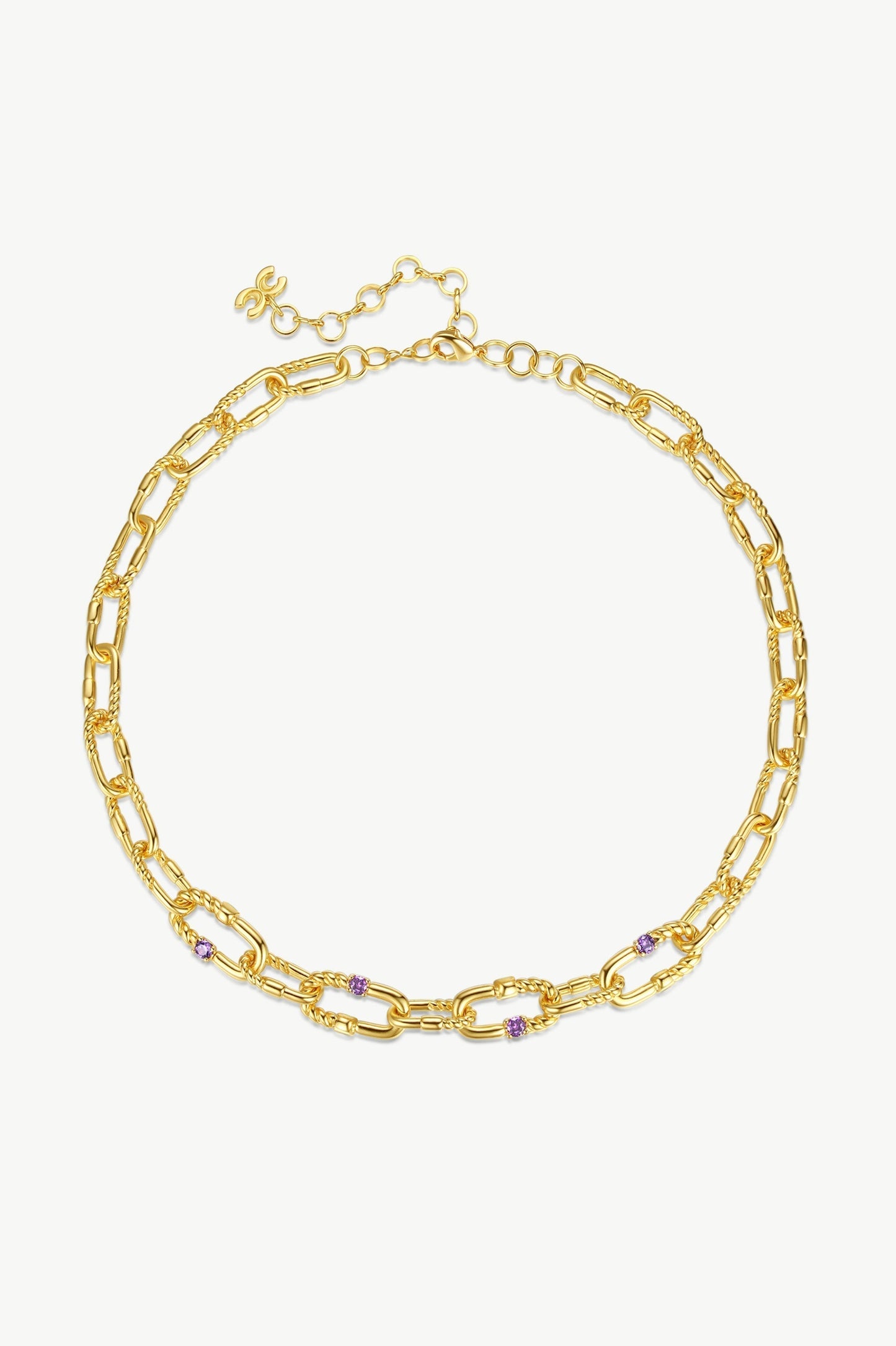 Double Colored Zirconia Gold Chain Necklace - Classicharms