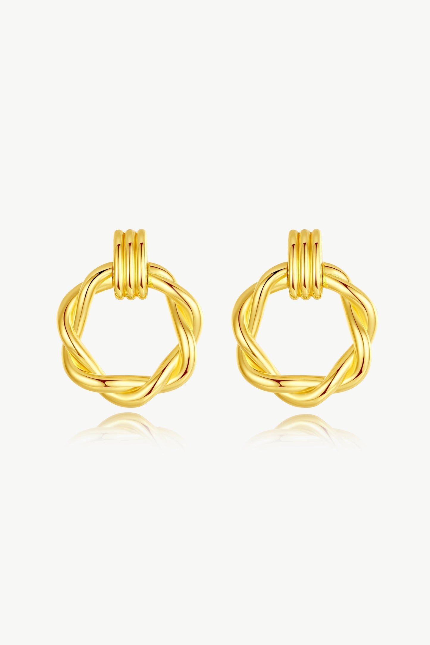 El¨¦a Gold Twisted Hoop Earrings - Classicharms