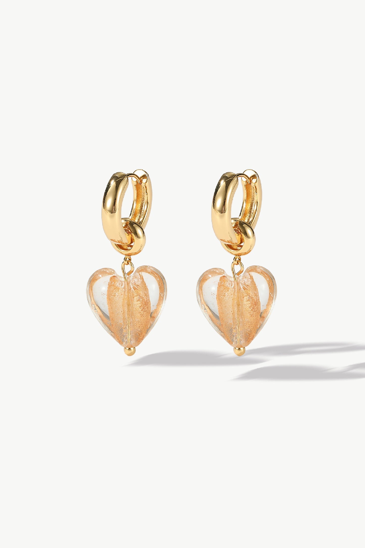 Esm¨¦e Amber Glaze Heart Dangle Earrings - Classicharms