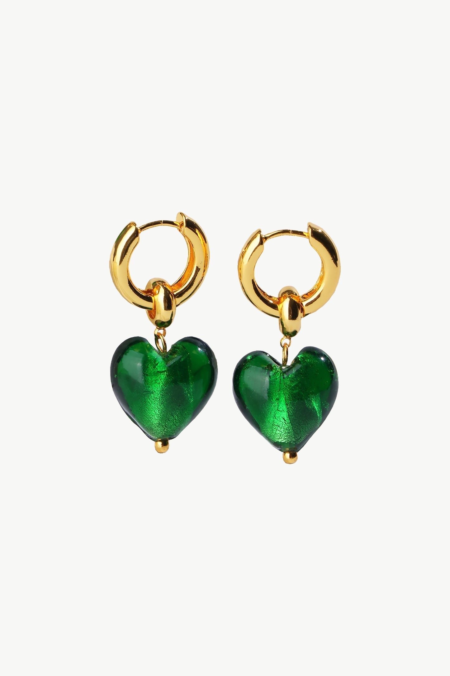 Esm¨¦e Green Glaze Heart Dangle Earrings - Classicharms