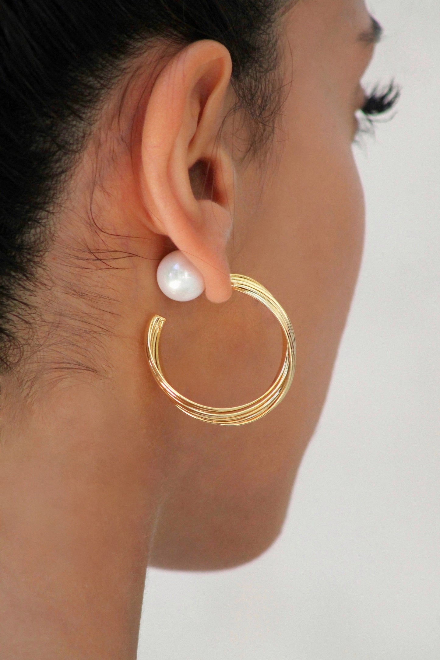Golden Wave Hoop Earrings - Classicharms