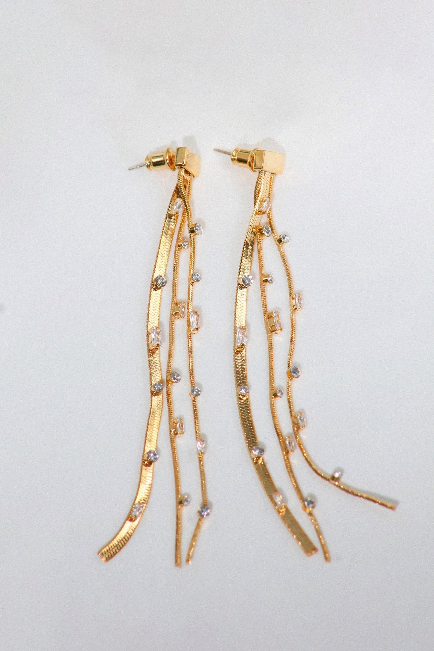 Golden Tassel Zirconia Earrings - Classicharms