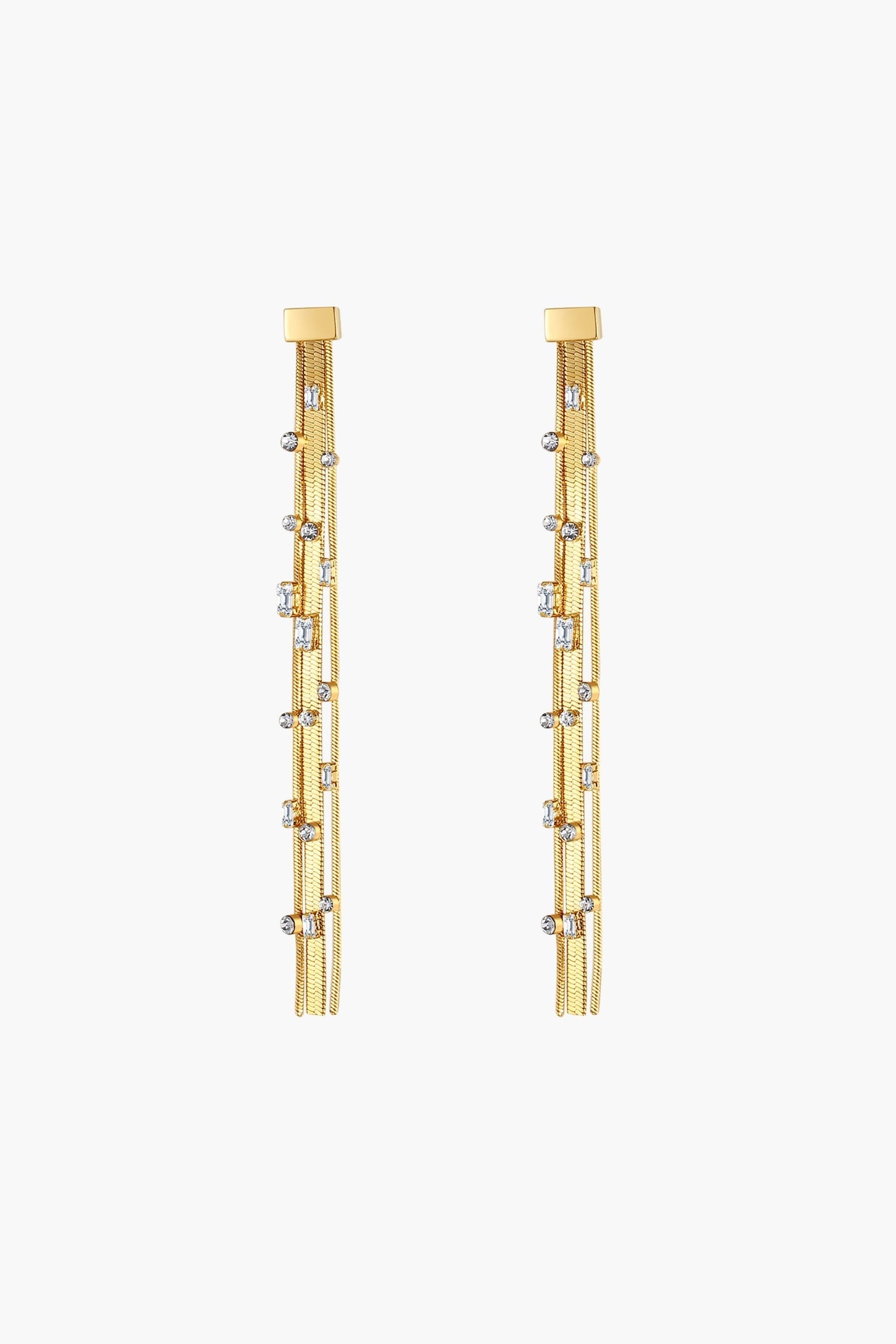 Golden Tassel Zirconia Earrings - Classicharms