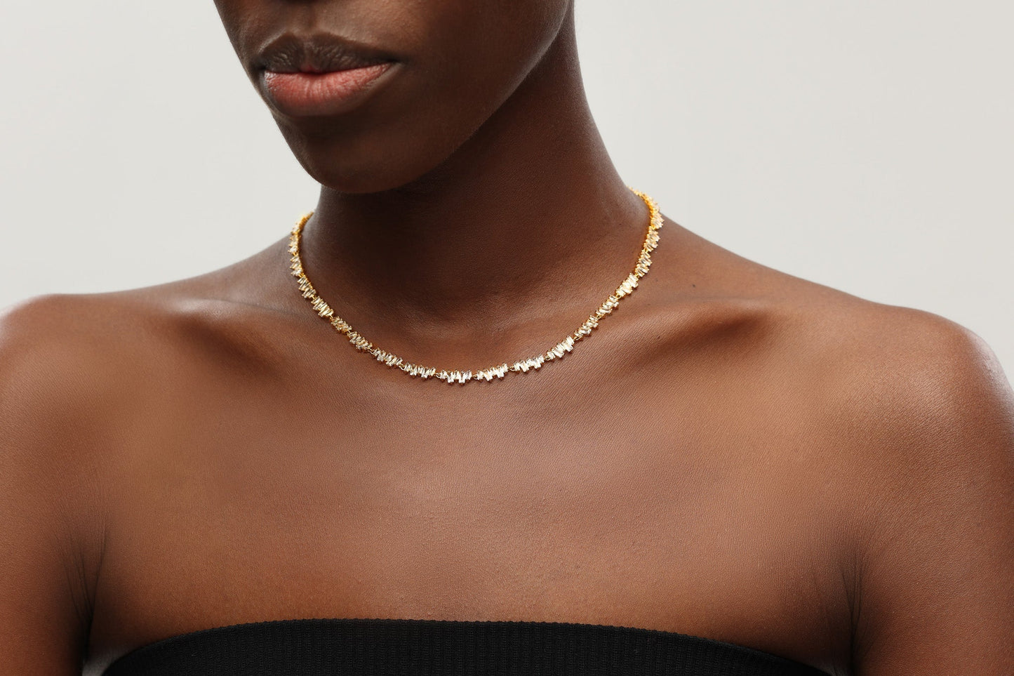 T Shape Zirconia Tennis Choker Necklace - Classicharms