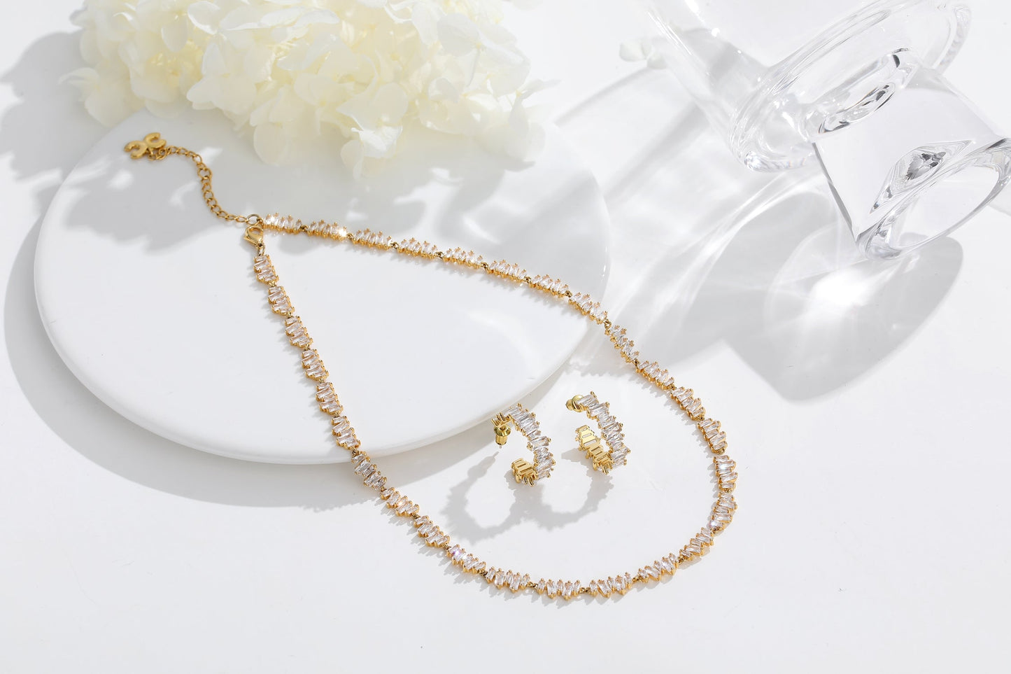 T Shape Zirconia Tennis Choker Necklace - Classicharms