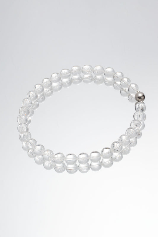 Frostnova Azeztulite Clear Phantom Large Crystal Sphere Necklace-Silver 14mm