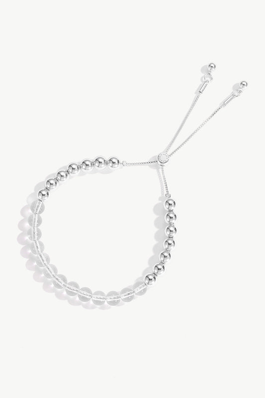 FrostLily Clear Crystal and Silver Bead Bracelet