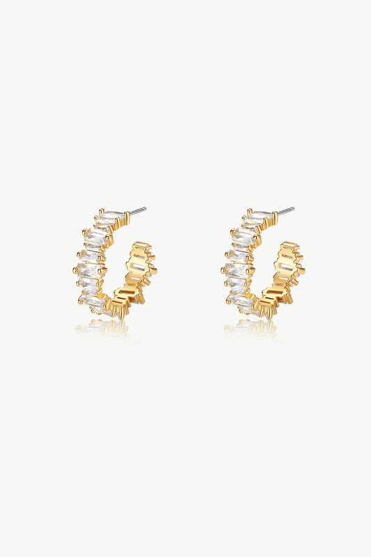 T Shape Zirconia Earrings