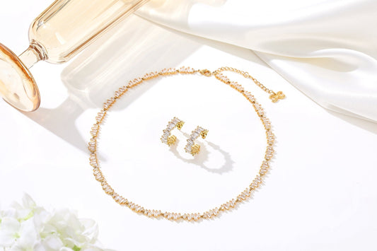T Shape Zirconia Tennis Choker Necklace