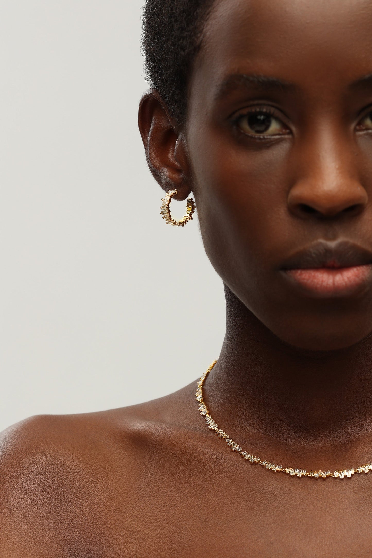T Shape Zirconia Tennis Choker Necklace