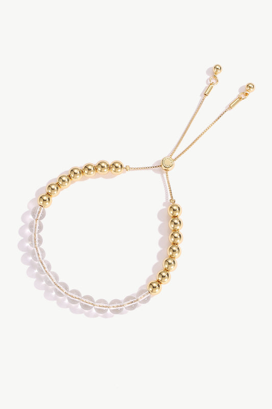 FrostLily Clear Crystal and Gold Bead Bracelet