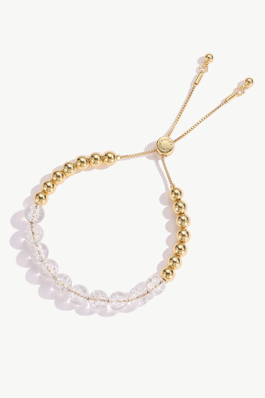 FrostLily Azeztulite Crystal and Gold Bead Bracelet