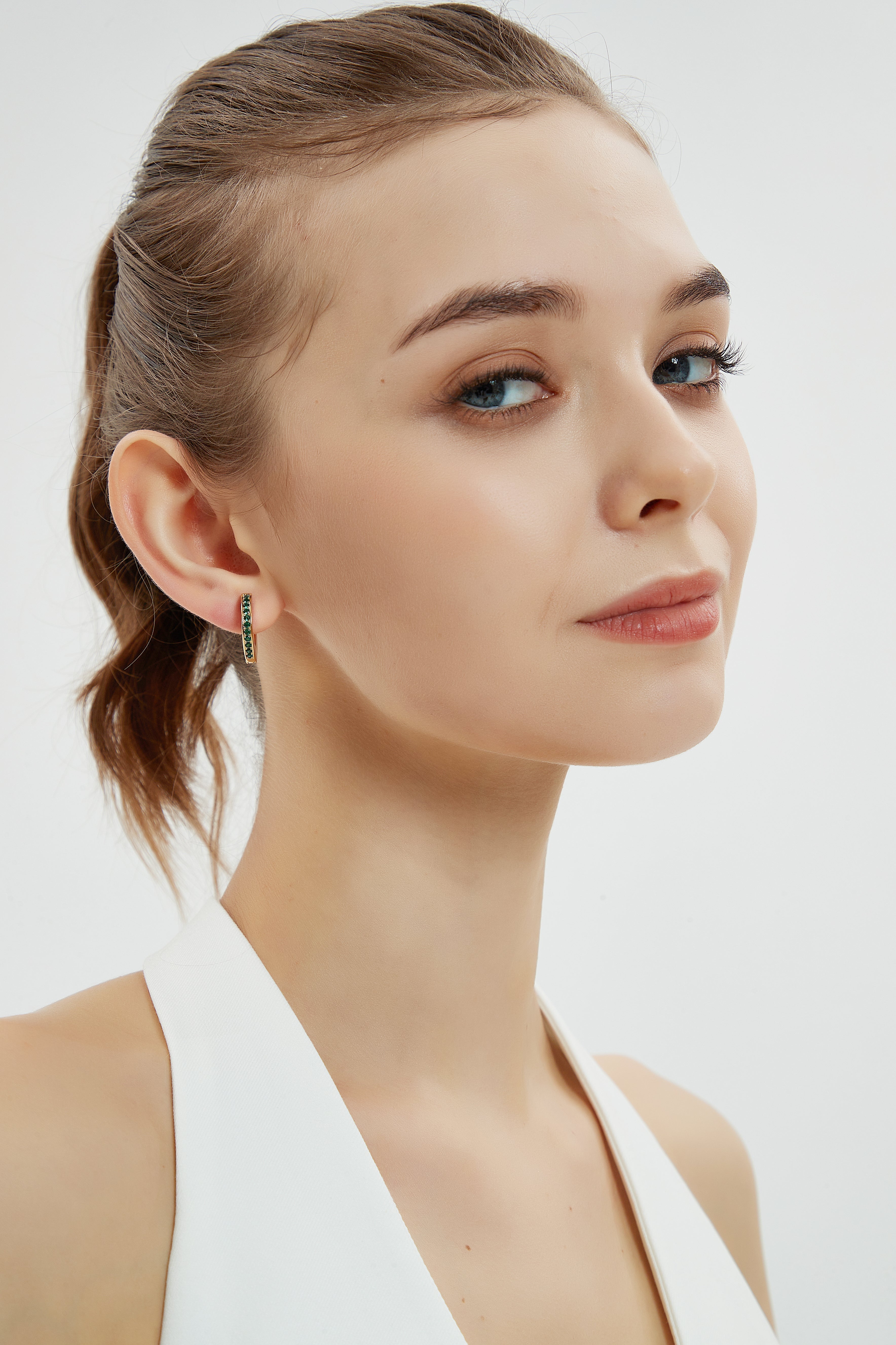 Adara Emerald Cubic Zirconia Hoop Earrings – XNZ Jewellery