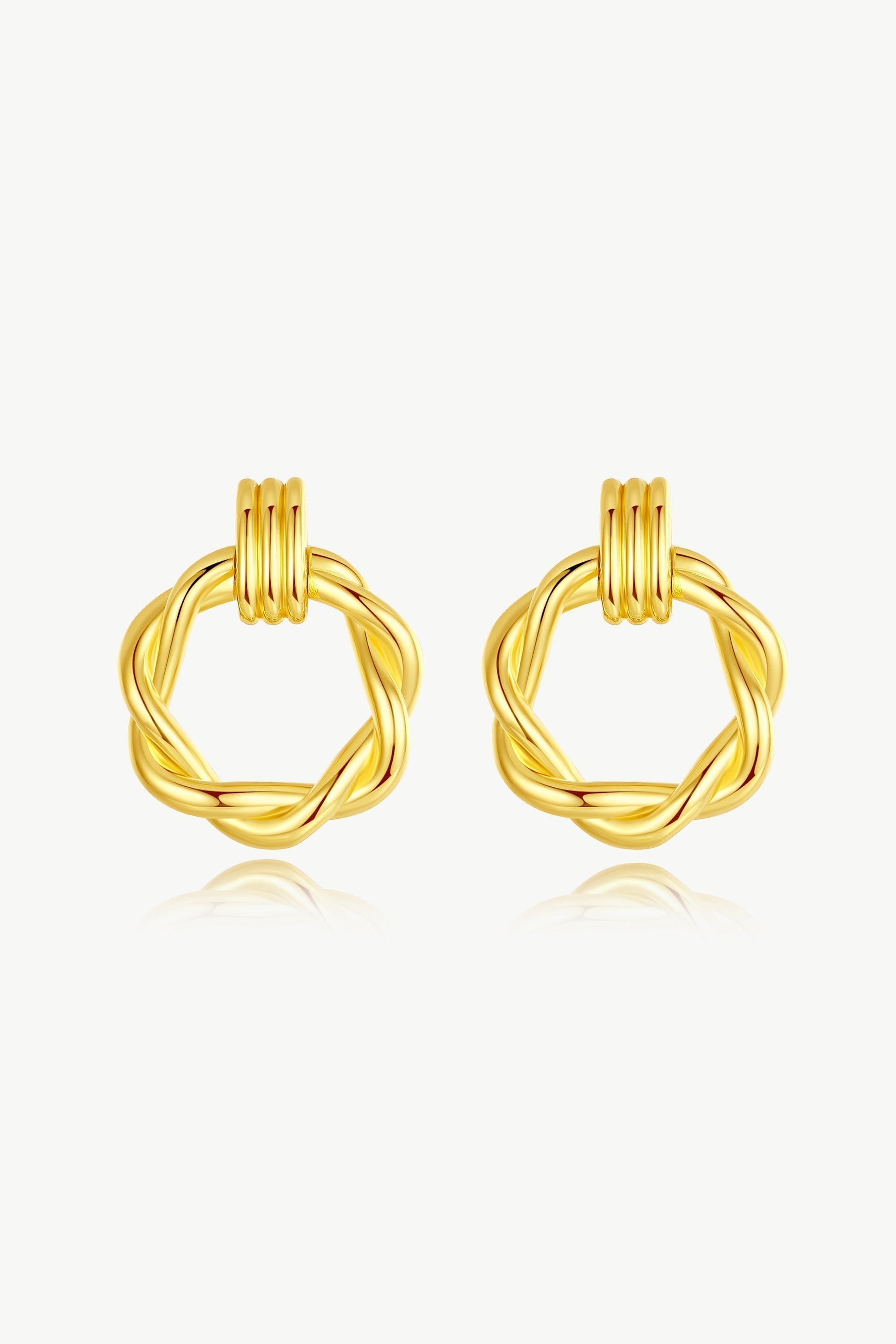 El¨¦a Gold Twisted Hoop Earrings - Classicharms