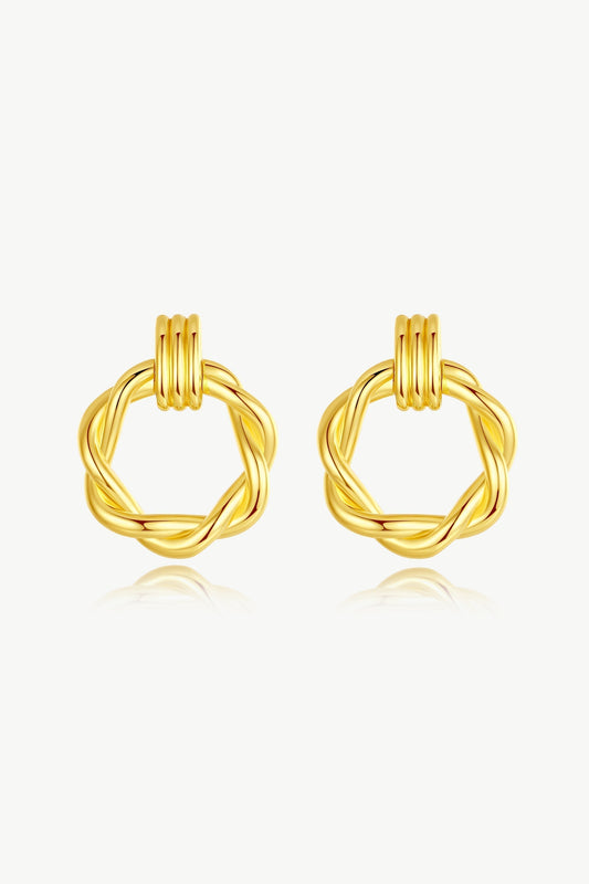 El¨¦a Gold Twisted Hoop Earrings - Classicharms