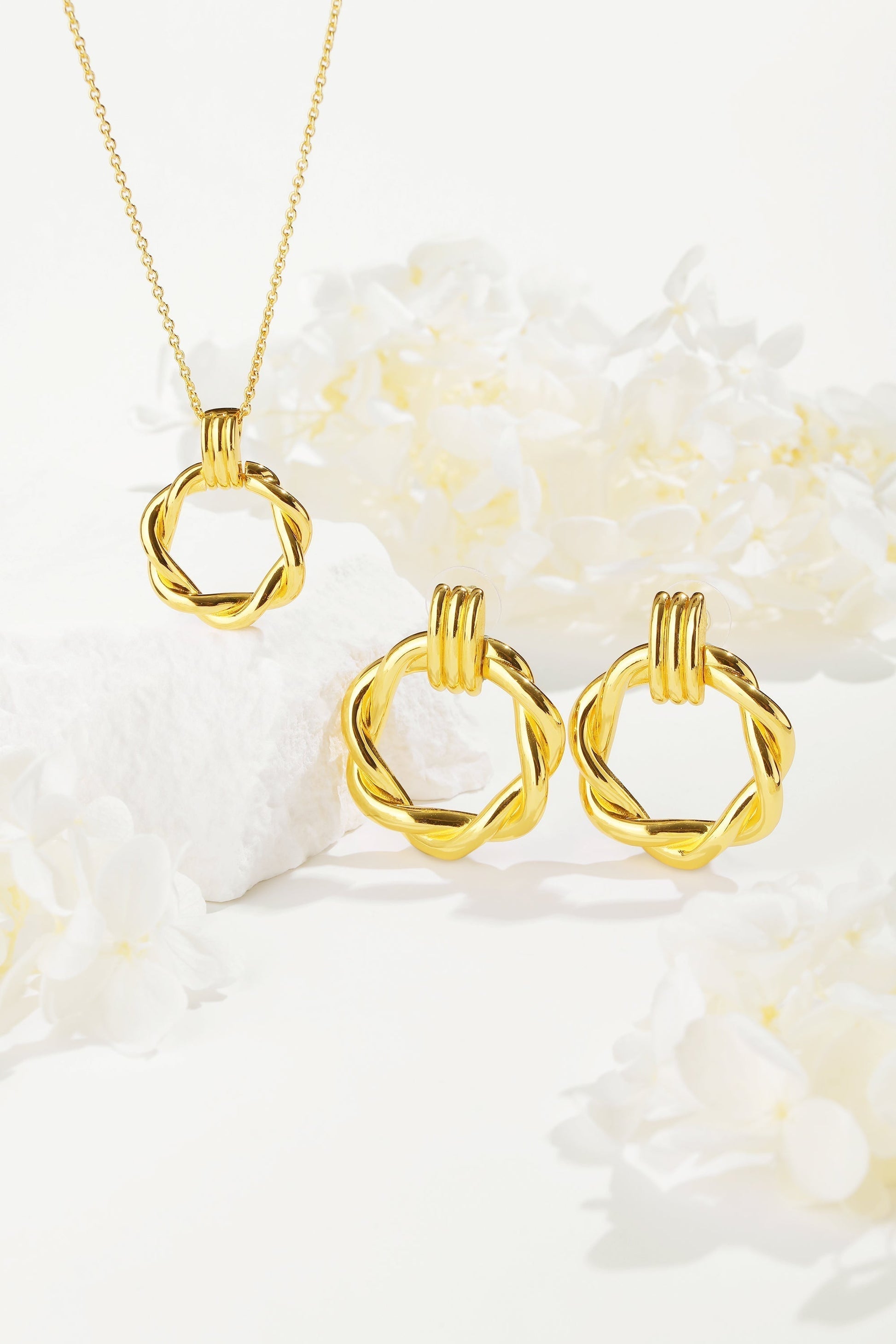 El¨¦a Gold Twisted Hoop Earrings - Classicharms