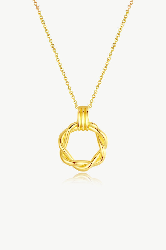 El¨¦a Gold Twisted Hoop Pendant Necklace - Classicharms