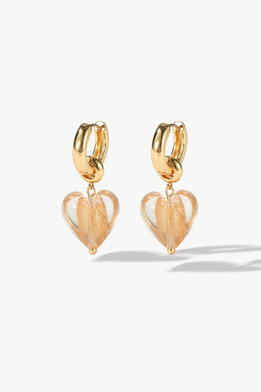 Esm¨¦e Amber Glaze Heart Dangle Earrings - Classicharms