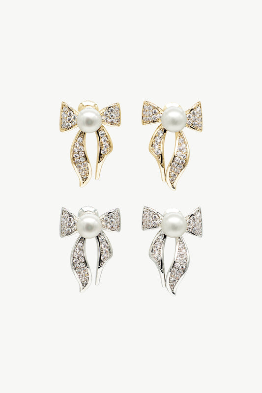 Freshwater Pearl Butterfly Stud Earrings Set - Classicharms