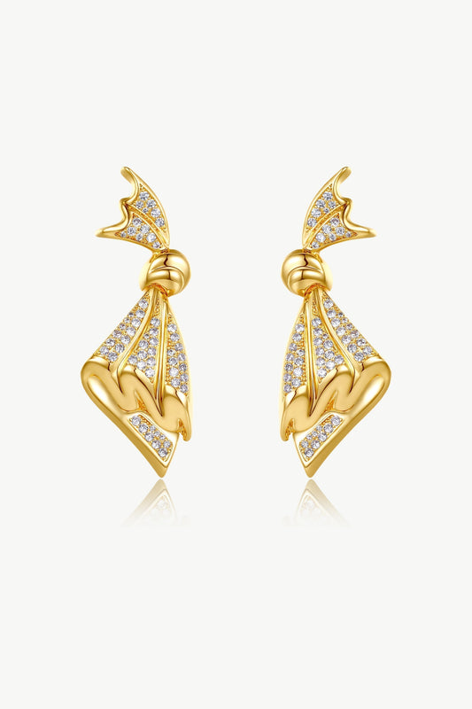 Pav¨¦ Diamonds Embellished Butterfly Earrings - Classicharms
